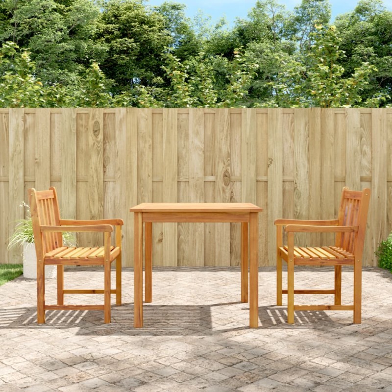 vidaXL Juego de comedor de jardín 3 piezas madera maciza de acacia vidaXL Juego de comedor de jardín 3 piezas madera maciza de acacia