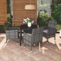 vidaXL Juego muebles jardín 5 pzas con cojines ratán sintético gris vidaXL Juego muebles jardín 5 pzas con cojines ratán sintético gris