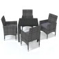 vidaXL Juego muebles jardín 5 pzas con cojines ratán sintético gris vidaXL Juego muebles jardín 5 pzas con cojines ratán sintético gris