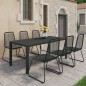 vidaXL Set de comedor de jardín de 7 piezas PVC ratán negro vidaXL Set de comedor de jardín de 7 piezas PVC ratán negro
