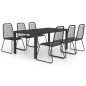 vidaXL Set de comedor de jardín de 7 piezas PVC ratán negro vidaXL Set de comedor de jardín de 7 piezas PVC ratán negro