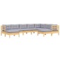 vidaXL Juego de muebles de jardín 9 pzas y cojines madera maciza pino