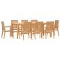 vidaXL Juego de comedor para jardín 9 piezas madera maciza de teca vidaXL Juego de comedor para jardín 9 piezas madera maciza de teca