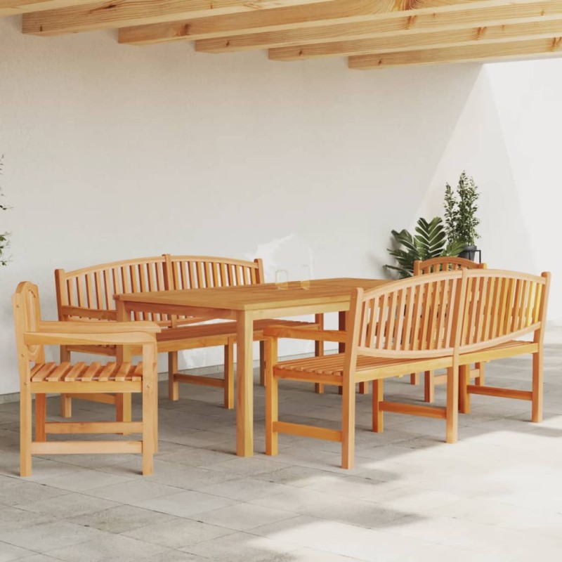 vidaXL Juego de comedor para jardín 5 piezas madera maciza de teca vidaXL Juego de comedor para jardín 5 piezas madera maciza de teca