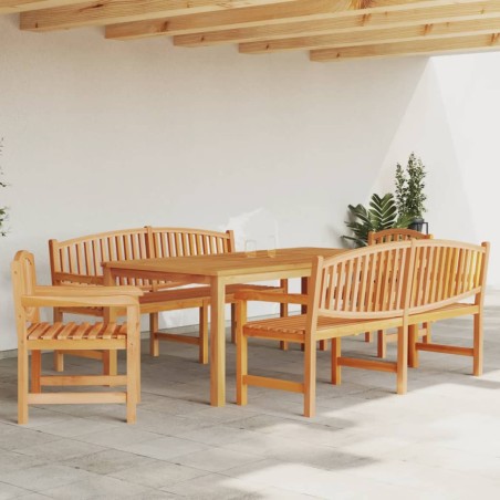 vidaXL Juego de comedor para jardín 5 piezas madera maciza de teca