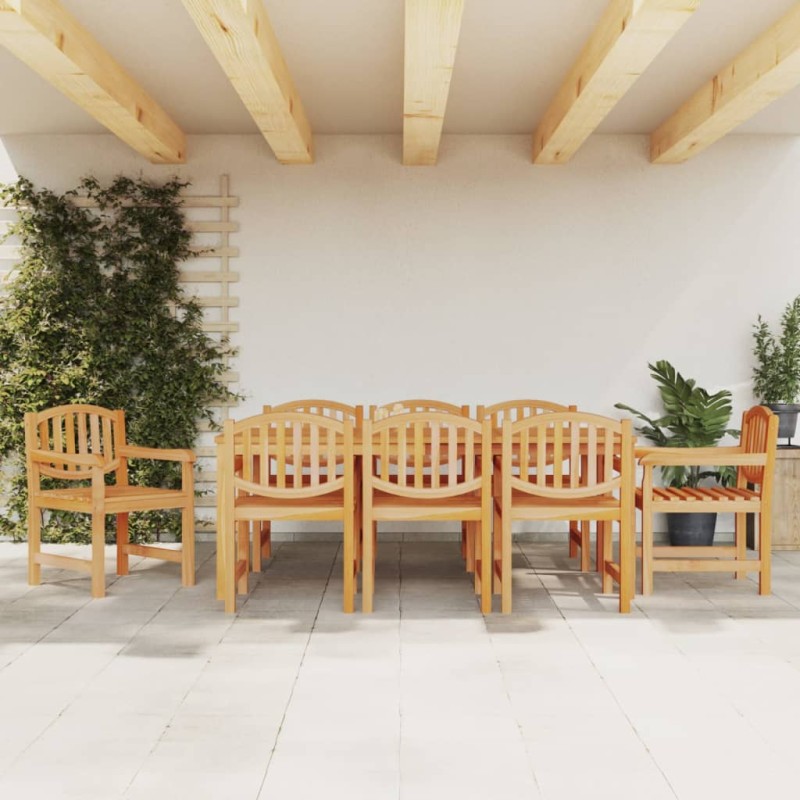vidaXL Juego de comedor para jardín 9 piezas madera maciza de teca