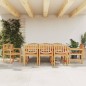 vidaXL Juego de comedor para jardín 9 piezas madera maciza de teca