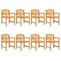 vidaXL Juego de comedor para jardín 9 piezas madera maciza de teca
