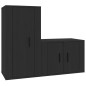vidaXL Set de muebles para TV 2 piezas madera contrachapada negro vidaXL Set de muebles para TV 2 piezas madera contrachapada negro