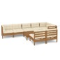 vidaXL Muebles de jardín 9 pzas y cojines madera de pino marrón miel vidaXL Muebles de jardín 9 pzas y cojines madera de pino marrón miel