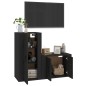 vidaXL Set de muebles para TV 2 piezas madera contrachapada negro vidaXL Set de muebles para TV 2 piezas madera contrachapada negro