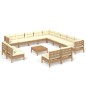 vidaXL Muebles de jardín 14 pzas y cojines madera de pino marrón miel