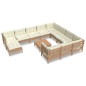vidaXL Muebles de jardín 12 pzas y cojines madera de pino marrón miel vidaXL Muebles de jardín 12 pzas y cojines madera de pino marrón miel
