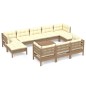 vidaXL Muebles de jardín 11 pzas y cojines madera de pino marrón miel vidaXL Muebles de jardín 11 pzas y cojines madera de pino marrón miel