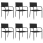 vidaXL Juego de comedor de jardín 7 piezas ratán sintético negro