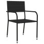 vidaXL Juego de comedor de jardín 7 piezas ratán sintético negro