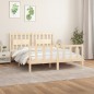 vidaXL Estructura de cama con cabecero madera maciza de pino 150x200cm vidaXL Estructura de cama con cabecero madera maciza de pino 150x200cm