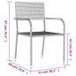 vidaXL Juego de comedor de jardín 7 piezas ratán sintético negro