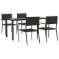 vidaXL Juego de comedor de jardín 5 piezas ratán sintético negro vidaXL Juego de comedor de jardín 5 piezas ratán sintético negro