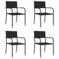vidaXL Juego de comedor de jardín 5 piezas ratán sintético negro vidaXL Juego de comedor de jardín 5 piezas ratán sintético negro