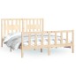 vidaXL Estructura de cama con cabecero madera maciza de pino 150x200cm vidaXL Estructura de cama con cabecero madera maciza de pino 150x200cm