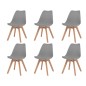 vidaXL Sillas de comedor 6 unidades plástico gris vidaXL Sillas de comedor 6 unidades plástico gris
