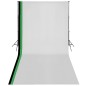 vidaXL Kit estudio 3 telones fondo algodón estructura ajustable 3x6 m vidaXL Kit estudio 3 telones fondo algodón estructura ajustable 3x6 m