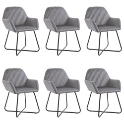 vidaXL Sillas de comedor 6 unidades de terciopelo gris
