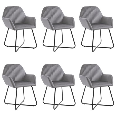 vidaXL Sillas de comedor 6 unidades de terciopelo gris