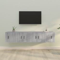 vidaXL Set de muebles para TV 4 pzas madera contrachapada gris Sonoma