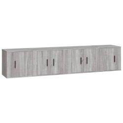 vidaXL Set de muebles para TV 4 pzas madera contrachapada gris Sonoma
