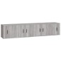vidaXL Set de muebles para TV 4 pzas madera contrachapada gris Sonoma