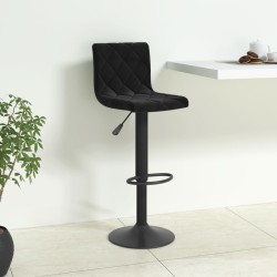 vidaXL Taburete de cocina de terciopelo negro