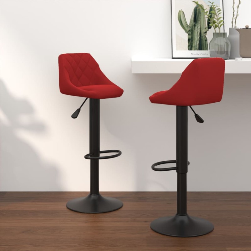 vidaXL Taburetes de cocina 2 unidades terciopelo rojo vino tinto vidaXL Taburetes de cocina 2 unidades terciopelo rojo vino tinto