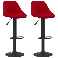 vidaXL Taburetes de cocina 2 unidades terciopelo rojo vino tinto