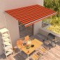 vidaXL Toldo retráctil manual naranja y marrón 500x300 cm vidaXL Toldo retráctil manual naranja y marrón 500x300 cm