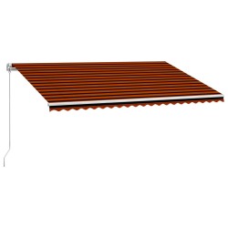 vidaXL Toldo retráctil manual naranja y marrón 500x300 cm