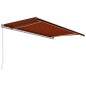vidaXL Toldo retráctil manual naranja y marrón 500x300 cm vidaXL Toldo retráctil manual naranja y marrón 500x300 cm