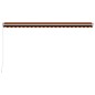 vidaXL Toldo retráctil manual naranja y marrón 500x300 cm vidaXL Toldo retráctil manual naranja y marrón 500x300 cm
