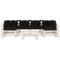 vidaXL Set muebles de palets de jardín 7 pzas madera cojines negros vidaXL Set muebles de palets de jardín 7 pzas madera cojines negros