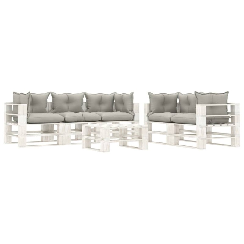 vidaXL Set muebles de palets de jardín 6 pzas madera cojines taupe