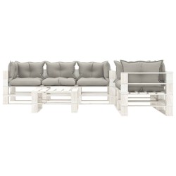vidaXL Set muebles de palets de jardín 6 pzas madera cojines taupe