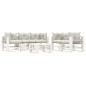 vidaXL Set muebles de palets para jardín 6 pzas madera cojines beige vidaXL Set muebles de palets para jardín 6 pzas madera cojines beige