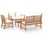 vidaXL Muebles de jardín 5 pzas cojines madera maciza de acacia vidaXL Muebles de jardín 5 pzas cojines madera maciza de acacia