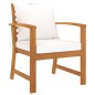 vidaXL Muebles de jardín 5 pzas cojines madera maciza de acacia vidaXL Muebles de jardín 5 pzas cojines madera maciza de acacia