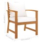 vidaXL Muebles de jardín 5 pzas cojines madera maciza de acacia vidaXL Muebles de jardín 5 pzas cojines madera maciza de acacia