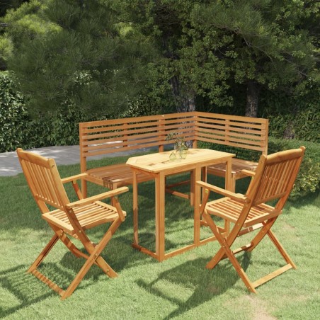 vidaXL Juego de bistró para jardín 4 piezas madera maciza de acacia