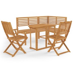 vidaXL Juego de bistró para jardín 4 piezas madera maciza de acacia