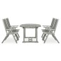 vidaXL Juego de comedor para jardín 5 pzas madera maciza acacia gris vidaXL Juego de comedor para jardín 5 pzas madera maciza acacia gris