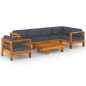 vidaXL Muebles de jardín 7 pzas con cojines gris oscuro madera acacia
